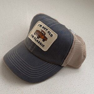 Life Is Good Classic Patch Trucker Hat - Blue and Tan